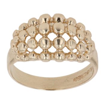 9ct Yellow Gold Five Row Keeper Ring