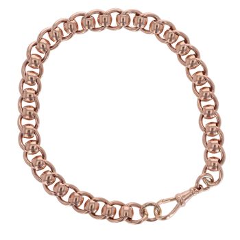 9ct Rose Gold Rollerball Bracelet 8.5"