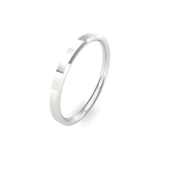 Platinum 2mm Soft Chamfered Edge Wedding Band