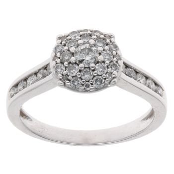 18ct White Gold 0.72ct Brilliant Cut Diamond Cluster Ring