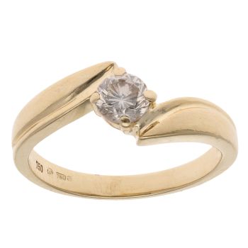 18ct Yellow Gold 0.40ct Brilliant Cut Diamond Solitaire Twist Ring