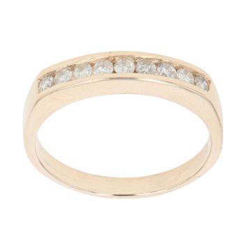 9ct Yellow Gold 0.33ct Brilliant Cut Diamond Half Eternity Ring