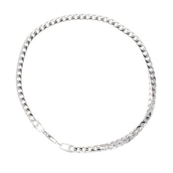 Silver Oval Franco Bracelet 8" By Icesia