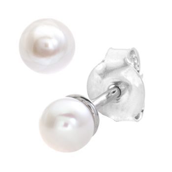 9ct White Gold Pearl Stud Earrings