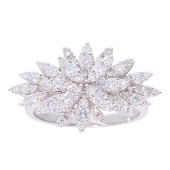 18ct White Gold 1.00ct Diamond Cluster Ring