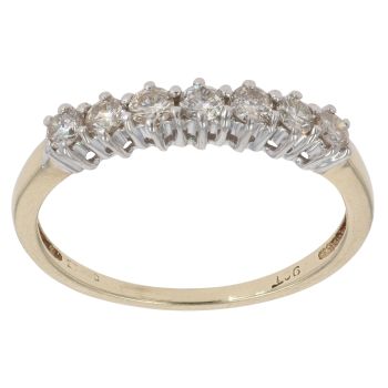 9ct Yellow Gold 0.33ct Brilliant Cut Diamond Half Eternity Ring