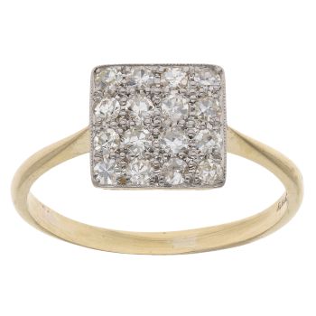 14ct Yellow Gold 0.30ct Brilliant Cut Diamond Cluster Ring