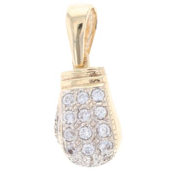 9ct Yellow Gold Cubic Zirconia Boxing Glove Pendant