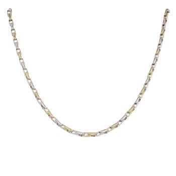 9ct Yellow And White Gold Fancy Chain 18"