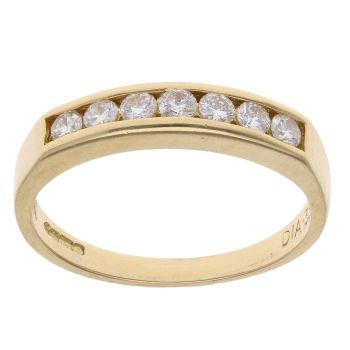 18ct Yellow Gold 0.33ct Brilliant Cut Diamond Half Eternity Ring