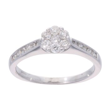 9ct White Gold 0.50ct Diamond Cluster Ring