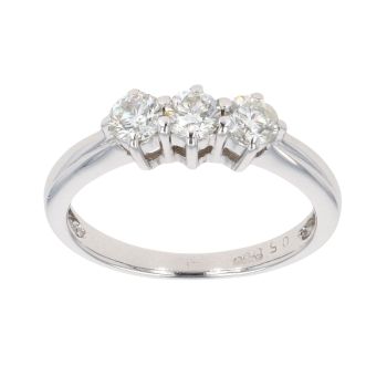 18ct White Gold 0.50ct Diamond Trilogy Ring