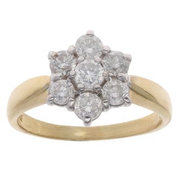 18ct Yellow Gold 1.50ct Brilliant Cut Diamond Cluster Ring