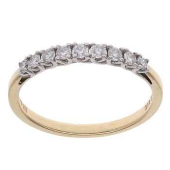 18ct Yellow Gold 0.33ct Diamond Half Eternity Ring
