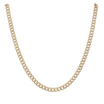 9ct Yellow Gold Textured Curb Chain 18"