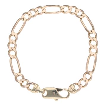9ct Yellow Gold Figaro Bracelet 8.5"