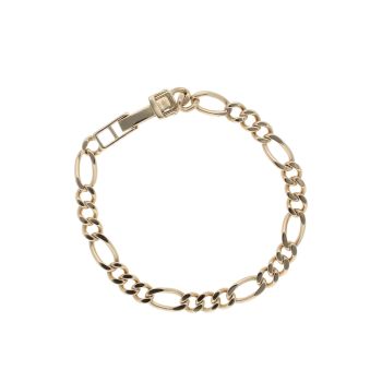 9ct Yellow Gold Figaro Bracelet 7.5"
