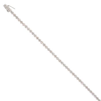 9ct White Gold 2.25ct Diamond Tennis Bracelet 7"