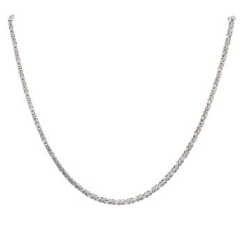 9ct White Gold Byzantine Chain 16"
