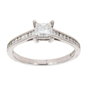 18ct White Gold 0.66ct Princess Cut Solitaire Diamond Ring