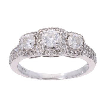 18ct White Gold 1.00ct Diamond Cluster Ring