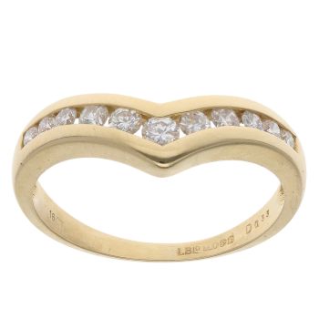 18ct Yellow Gold 0.33ct Diamond Wishbone Ring