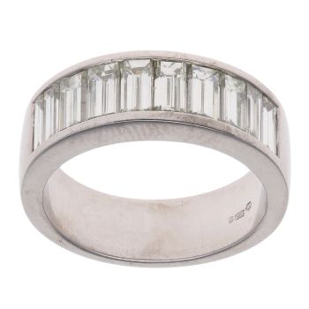 18ct White Gold 2.00ct Baguette Cut Diamond Half Eternity Ring