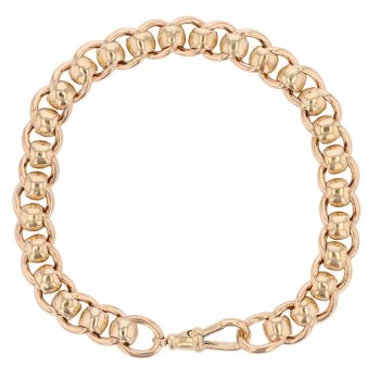 9ct Yellow Gold Rollerball Bracelet 8"