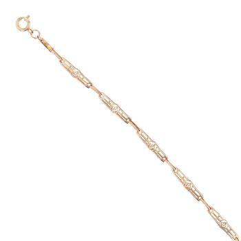 9ct Yellow Gold Fancy Bracelet 7"
