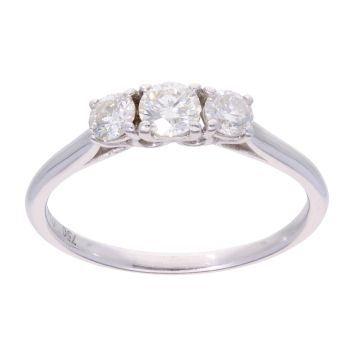 18ct White Gold 0.50ct Diamond Trilogy Ring