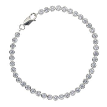 Silver Cubic Zirconia  Tennis Bracelet 7" by Icesia