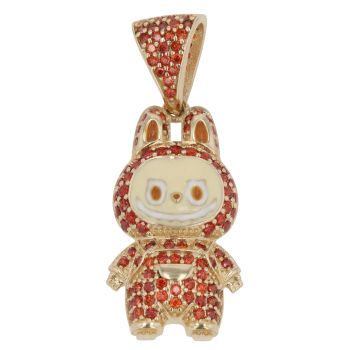 14ct Yellow Gold Orange Gemstone Bunny Pendant