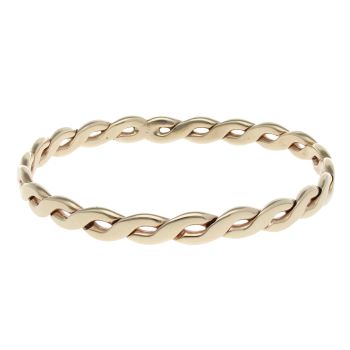 9ct Yellow Gold Plain Twist Bangle