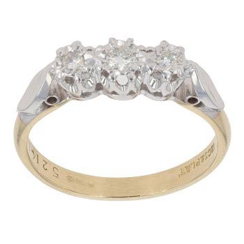 18ct Yellow Gold 0.15ct Diamond Trilogy Ring