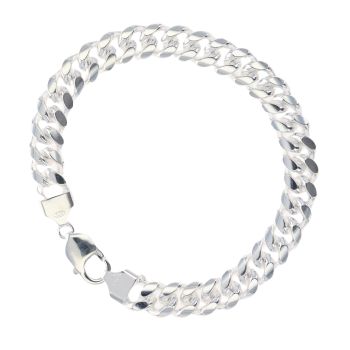 Silver Curb Bracelet 9" By Icesia