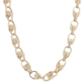 9ct Yellow Gold Patterned Tulip Chain 24"