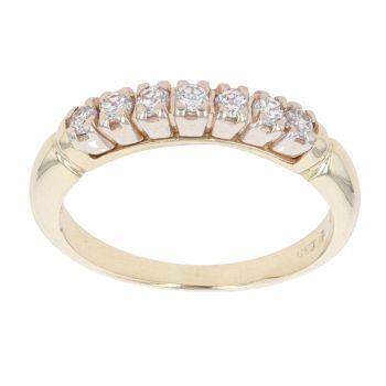 14ct Yellow Gold Cubic Zirconia Half Eternity Ring