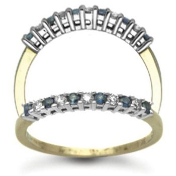 9 Carat Yellow Gold 0.25pts Diamond & Sapphire Ring