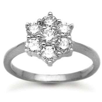 18ct White Gold 1.00ct Diamond Cluster Ring