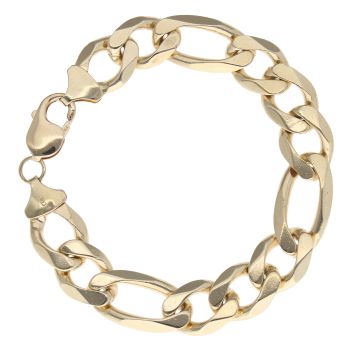9ct Yellow Gold Figaro Bracelet 8.5"