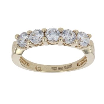 9ct Yellow Gold Cubic Zirconia Half Eternity Ring