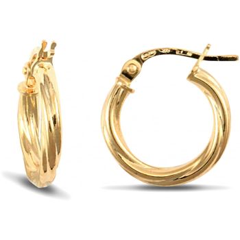 9ct Yellow Gold Twist Hoop Earrings