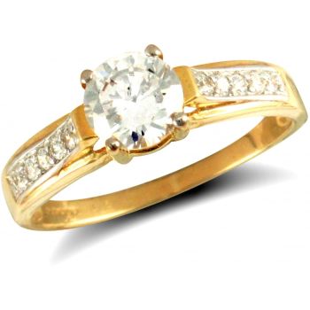9ct Yellow Gold Fancy Cubic Zirconia Ring