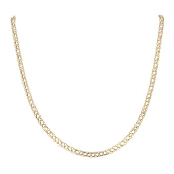 9ct Yellow Gold Double Curb Chain 22"