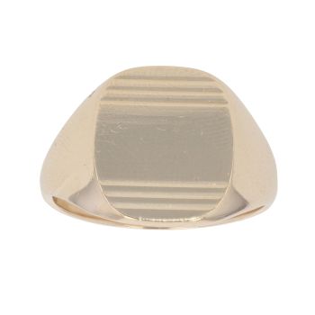 9ct Yellow Gold Patterned Signet Ring