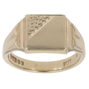 9ct Yellow Gold Square Signet Ring