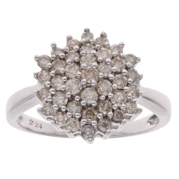 9ct White Gold 1.20cts Diamond Cluster Ring