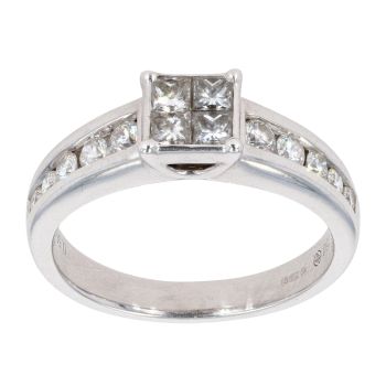 18ct White Gold 0.56ct Diamond Cluster Ring