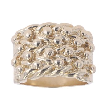 9ct Yellow Gold Four Row Keeper Ring