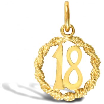 9ct Yellow Gold 18 Rope Pendant